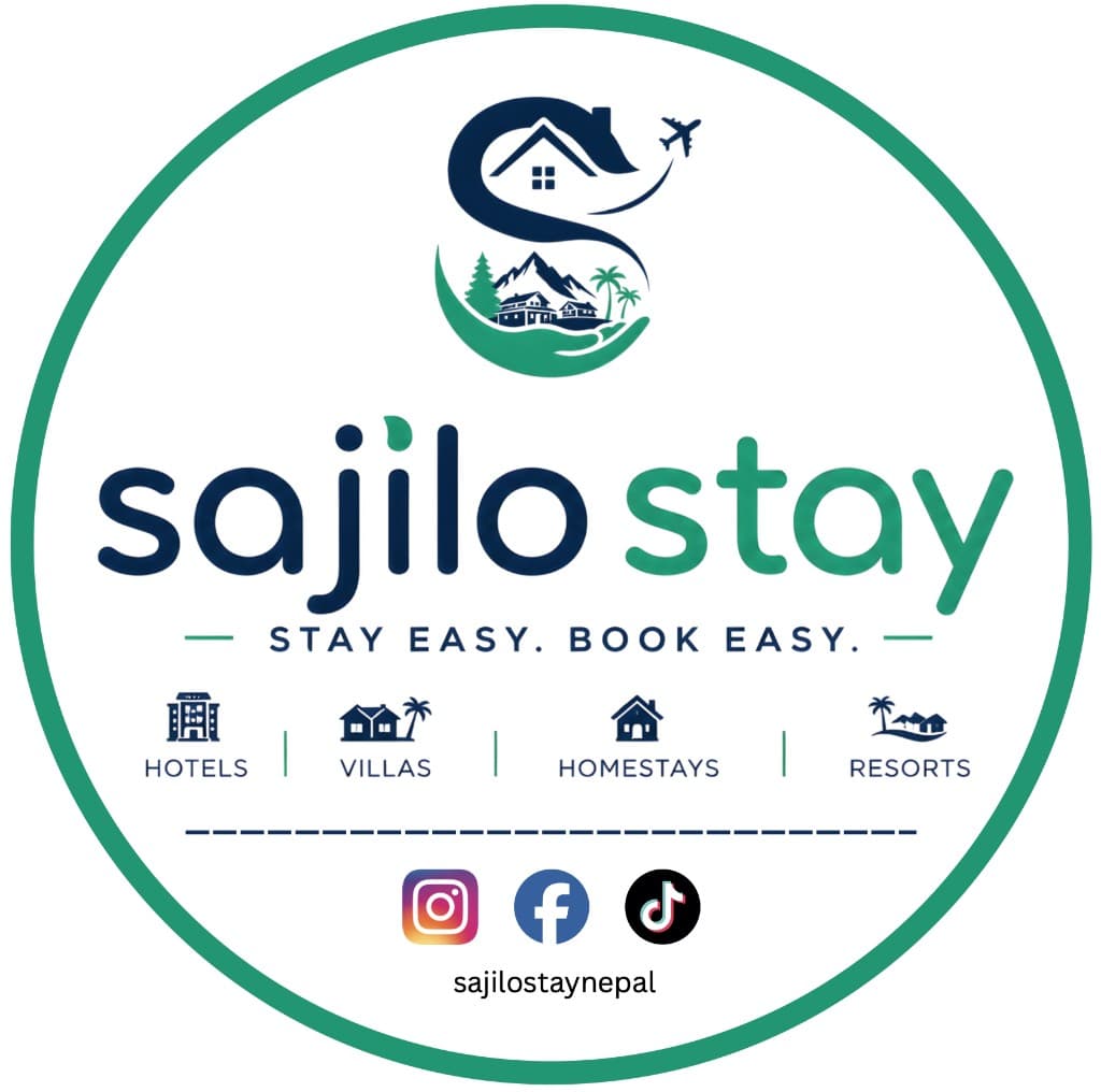 Sajilo Stay logo — Stay Easy, Book Easy — hotels, villas, homestays and resorts